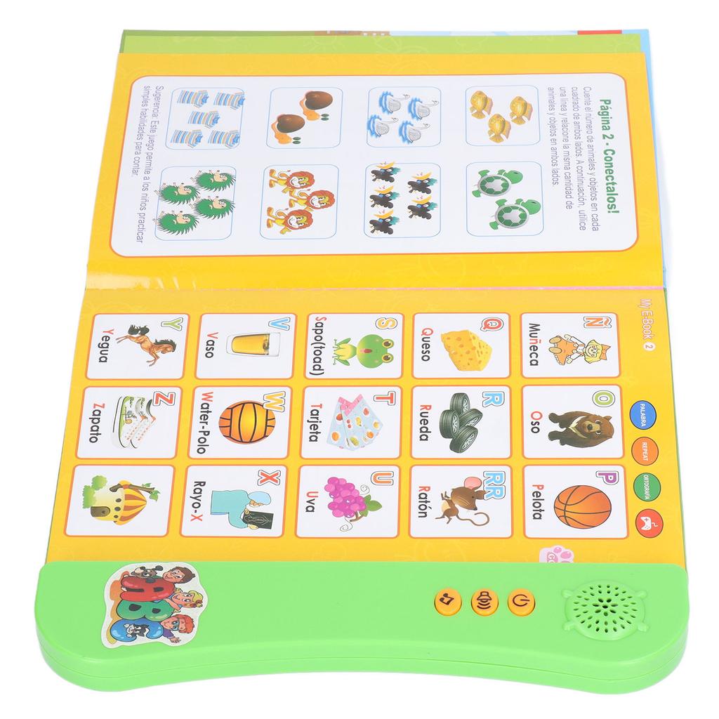 Electronic Sound Book Spanish Language Animal Fruit Numbers Learning Kids Educational Toy