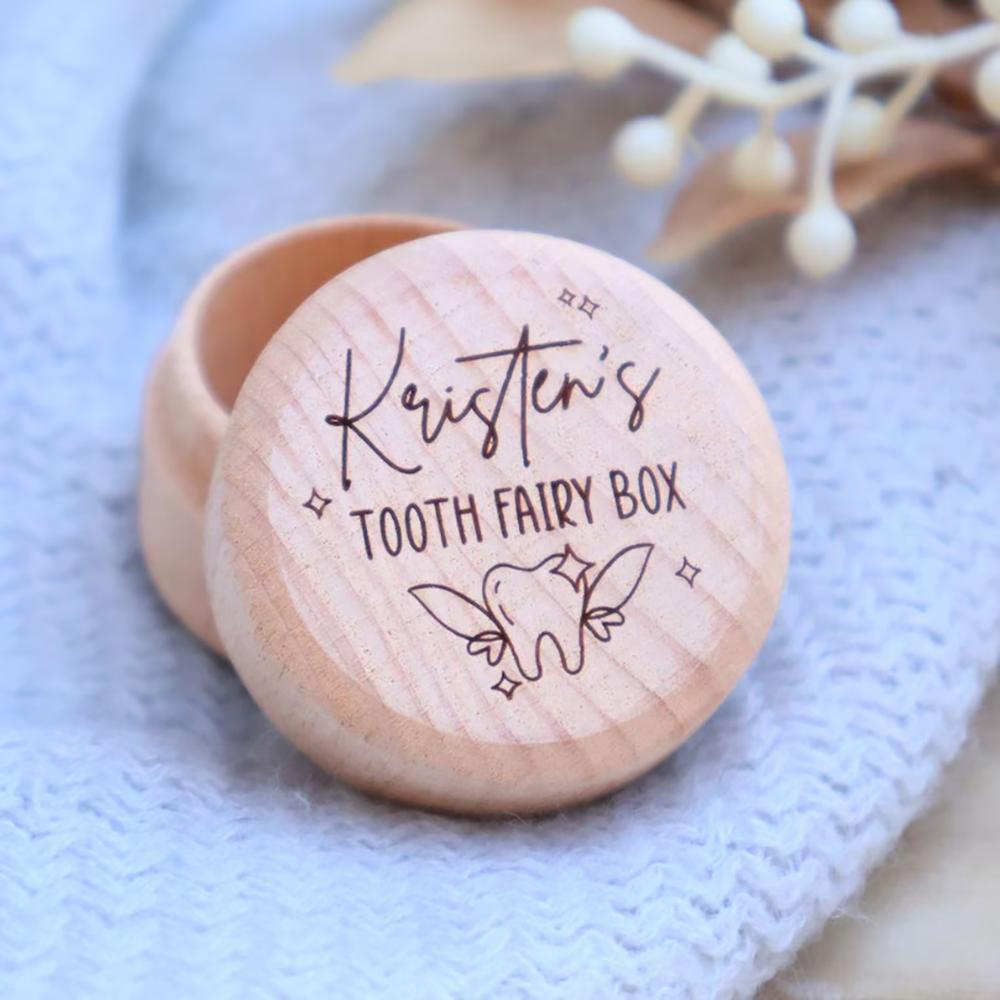 Caixa da Fada do Dente Personalizada Caixa de Dente para Bebê ou Crianças Caixa de Lembrança Porta-Fada do Dente Presente para Recém-Nascido Decoração de Festa de Chá de Bebê