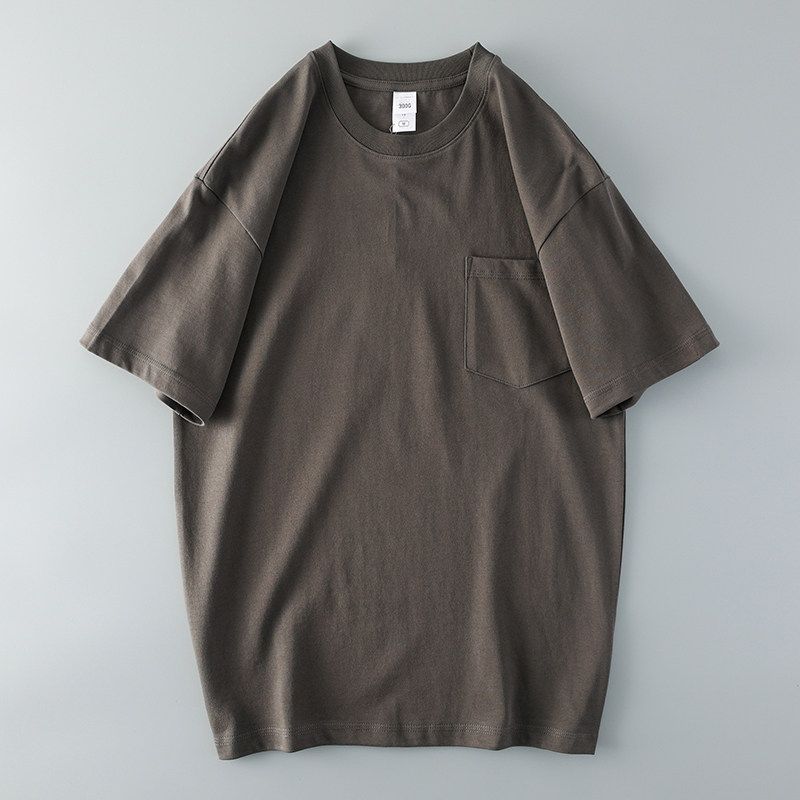 Mountain Pure Cotton Men s Export Export Short-Sleeved T-shirt Iron Gray L