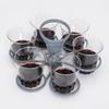 Foldable 6-Cup Carrier Rotating Party Wine Cup Tray Plastic Handheld Coffee Cup Stand Portable KTV Cocktail Milk Tea Cup Holder