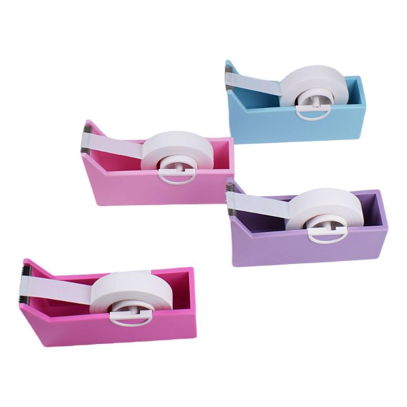 4pcs Eyelash Extension Tape Holder Base Lash Adhesive Tape Cutter Dispenser Grafting Lash Plastic Rotating Tape Cutting Makeup T