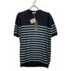 JOHN SMEDLEY BEAMS Exclusive HAYES NVxGR 30G Cotton Short Sleeve Knit tops L NavyUsed
