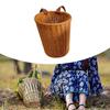 Imitation Rattan Backpack Basket Hand Woven Vacation Weekend Farm Garden Storage Camping