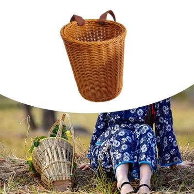 Imitation Rattan Rucksack Korb Handgewebt Urlaub Wochenende Bauernhof Garten Aufbewahrung Camping