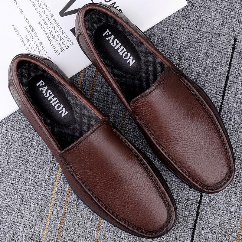 Scarpe Casual da Guida da Uomo di Marca di Lusso Comfort Mocassini da Uomo Piatti in Gomma Resistente all'Usura Scarpe da Uomo Moda in Vera Pelle Slip-On