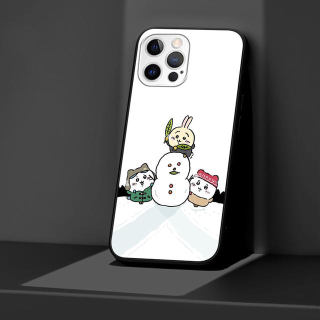 Case For Apple Iphone 11 13 12 Mini 14 Pro Max Xr 7 8 +Se 2020 Xs 6 6s Plus 5 5s Black Silicone Phone Cover Chiikawa Cartoon