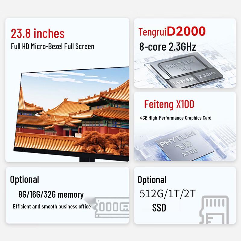 Lenovo Kaitian A740J Phytium D2000 All-in-One PC (CN version)