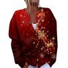 Women's Fashion Christmas Printed Long Sleeve Knitted Cardigan Button Down Jacket