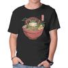 Unisex Crew Neck T-Shirt Toad Ramen Bath Graphic Short Sleeve Casual Tee