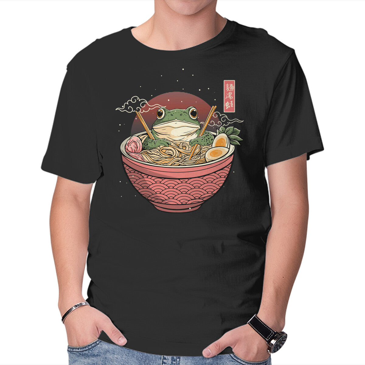 Unisex Crew Neck T-Shirt Toad Ramen Bath Graphic Short Sleeve Casual Tee XXXL