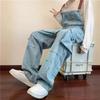 Autumn Splashing Ink Design Denim Overalls Men's Oversize Korean Version of Loose Retro Tooling Trousers