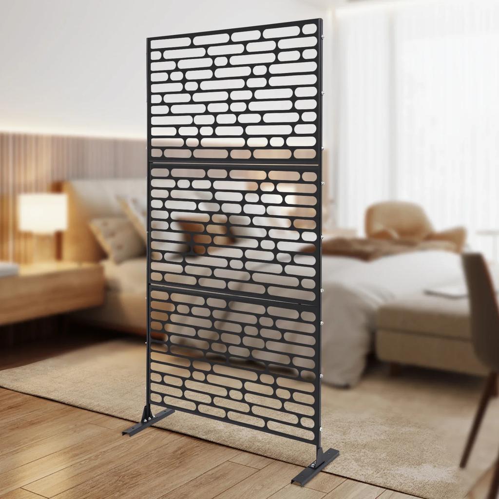 Outdoor Privacy Screen, Black Windproof Fence Panel for Patio Garden, Decorative Room Divider, Mesh Shade Panel, 90x40x190cm