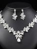 3pcs Zircon Set with Artificial Crystal Earrings and Necklace, Suitable for Women To Attend Parties