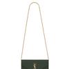 Saint Laurent Ysl Monogram Gold Logo Steppung Druckknopfverschluss Leder Ketten Geldbörse Umhängetasche Crossbody Tasche Damen Taschen Dunkelgrün 377828BOW013051