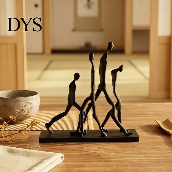 Decorative Figurine for Desk 3D Printed Abstract Walking Human Figurine, Minimalist Line Art Modern Desktop Ornaments Sculpture, Matte Statue,
