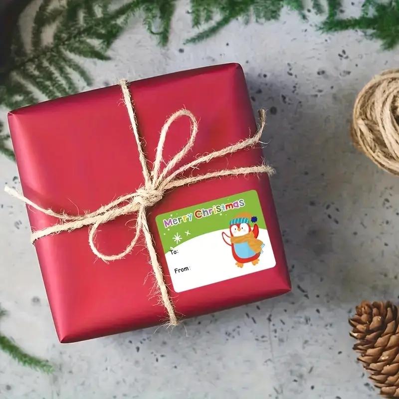 200 Christmas gift label stickers, self-adhesive writable labels, multifunctional holiday decoration, suitable for packaging and