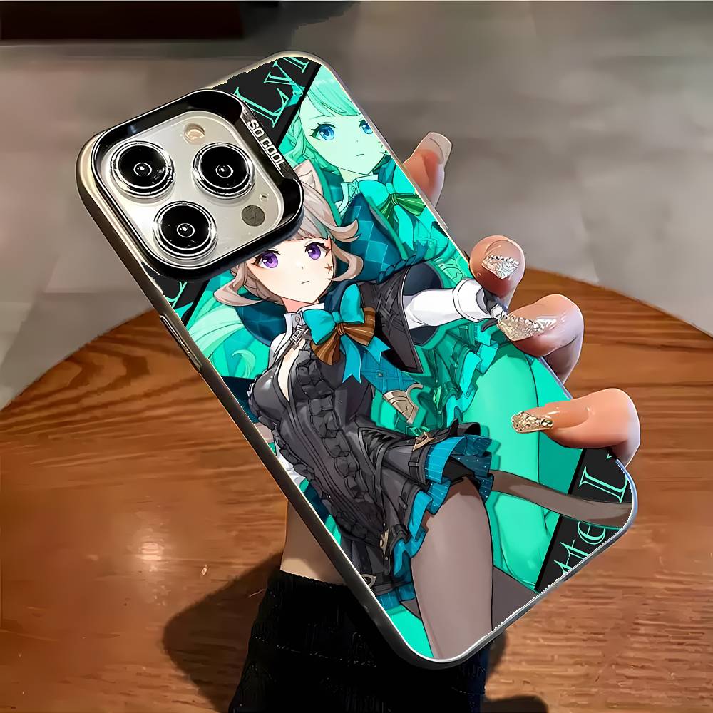 

Lynette Genshin Impact Phone Case For IPhone 17 16 15 14 13 12 11 Plus Pro Max Multicolor Aurora Laser Shockproof Funda Cover iPhone16pro