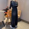 Women's 2026 Wide-Leg Denim Pants: Curved Knife Design, Spring Collection, Plus Size, Ideal for Pear-Shaped Body
