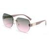Womens Simple Cut Edge Frameless Rivet Sunglasses Slimming UV Protection Fashion Trendy Sun Glasses
