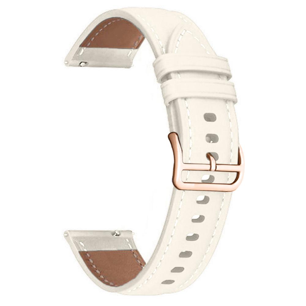 For Garmin Vivoactive 5/Venu 2 Plus/Venu Sq PU Leather Watch Strap Gold Buckle 20mm Watch Band