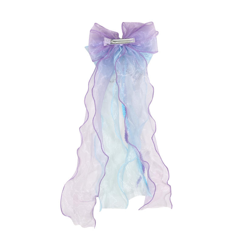 New Toddler Girls Mermaid Big Bow Hairpin Princess Bow Hair Clip for Girls Children Braided Yarn Hairpin Maiden Hair Accessory