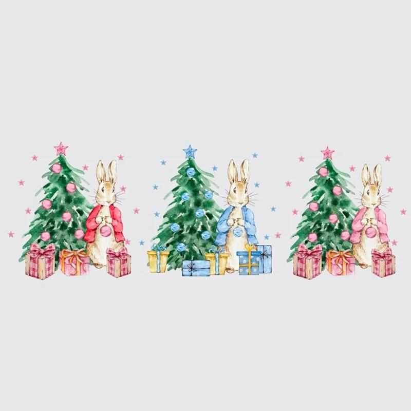 personalised Rabbit bunny Santa sack Christmas stocking Merry Xmas eve holiday home Decoration kid girl boy gift Present Toy Bag