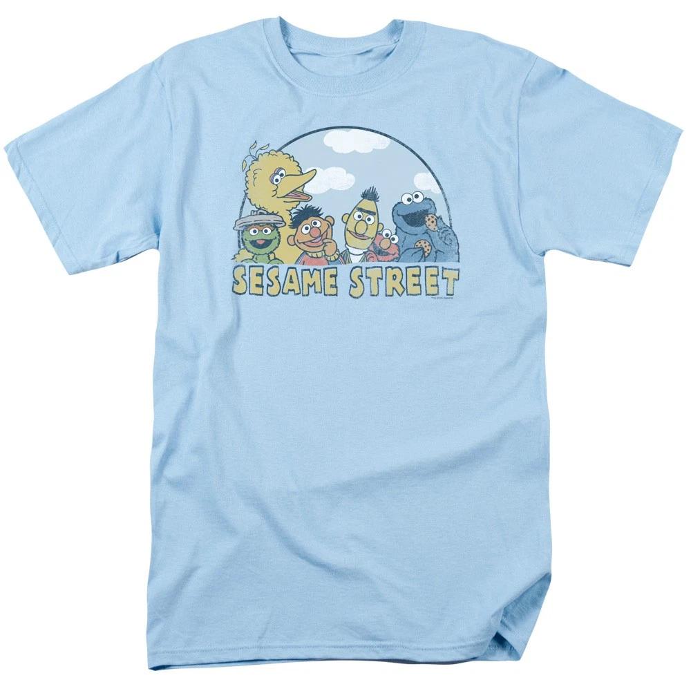Sesame Street - Sesame Group -  Unisex Short Sleeve Children s T-shirt - Blue 140