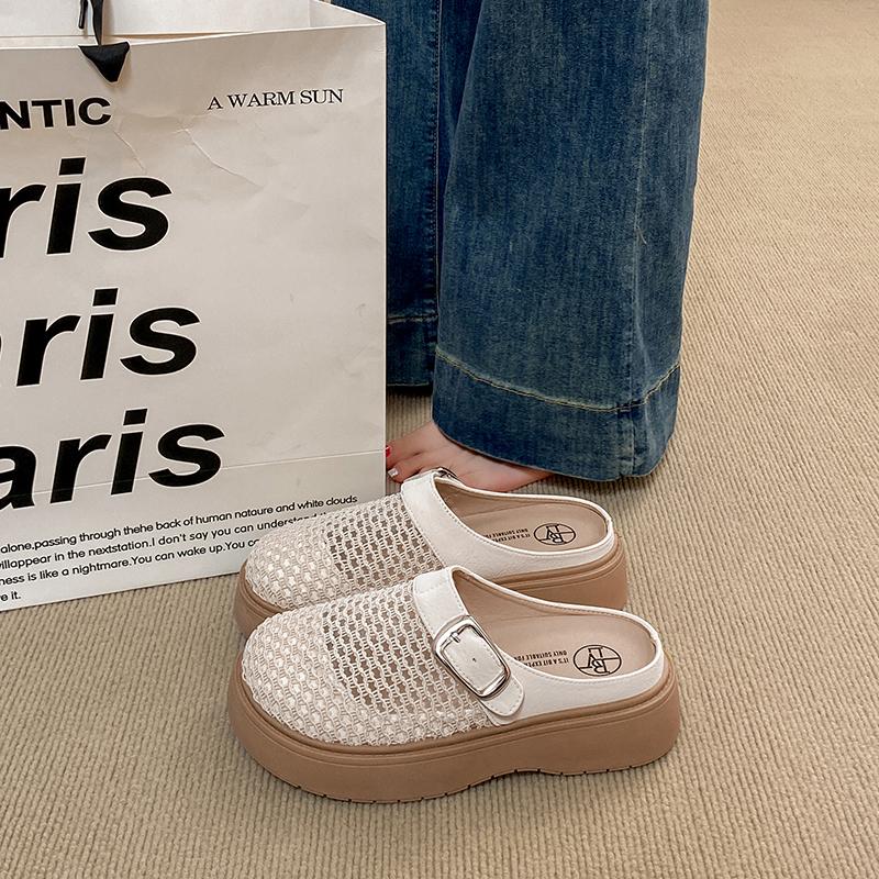 CRLAYDK Classic Womens Casual Slippers Mesh Hollow Out House Shoes Comfort Slip On Walking Mules Outdoor Backless Loafers