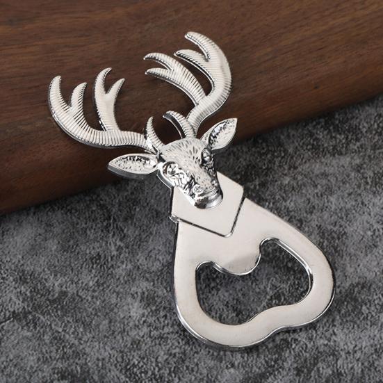 Hirschkopf Flaschenöffner, Kreativer Bieröffner mit Wortspiel "One Deer You" Bedeutung, Zinklegierung Hochzeitsmitgebsel Geschenk für Trauzeugen