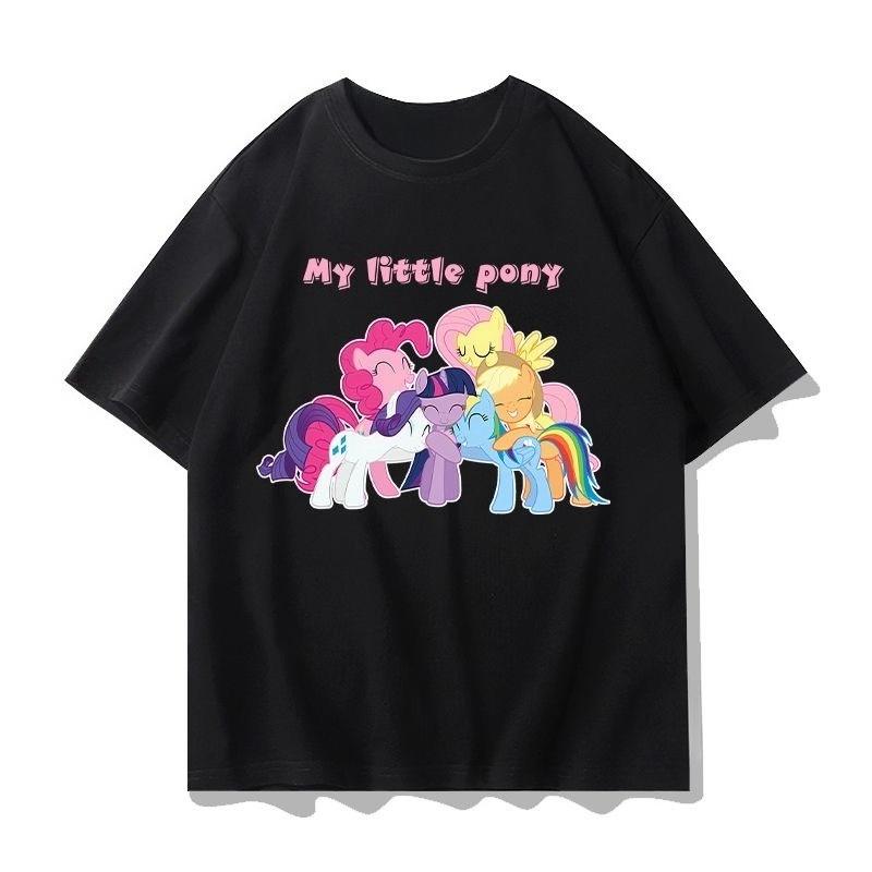 2026 summer new New cotton shortsleeved Tshirt for cartoonstyle Little Pony style relaxed fit loungewear style shirt