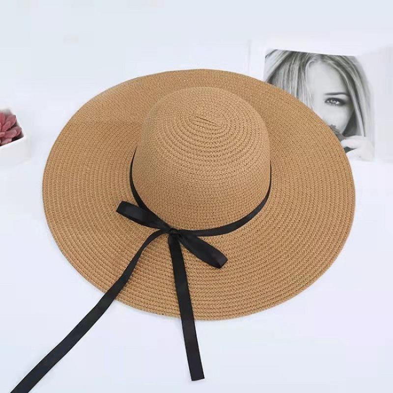 Fashion Holiday Hat Seaside Big Eaves Luffy Straw Hat Women's Summer Beach Hat Versatile Foldable Sun Hat