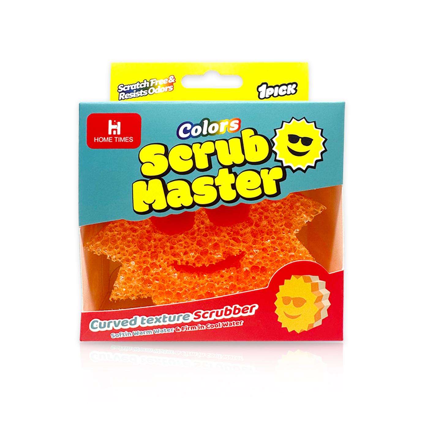 3 Counts Sun-Shaped Scrub Sponges Scratch-Free Dish Sponges for Kitchen Household Cleaning Made with BPA-Free Polymer Foam 15*13*10.5