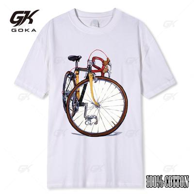 Fixie Fahrrad Radfahrer Malerei T-Shirt Neu Sommer Herren Kurzarm Rennrad Sport Liebhaber Weiß Lässig Jungen Tops Vintage Tees