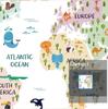 Nursery World Map Poster Stampe Pastello Tema animale Educativo Tela Wall Art Decor Immagini Pittura per la camera dei bambini Decor Art