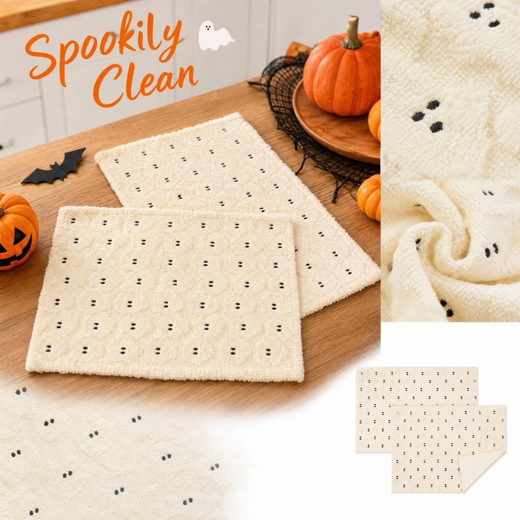 Halloweenové utěrky Víceúčelové opakovaně použitelné kuchyňské utěrky pro domácnost a párty