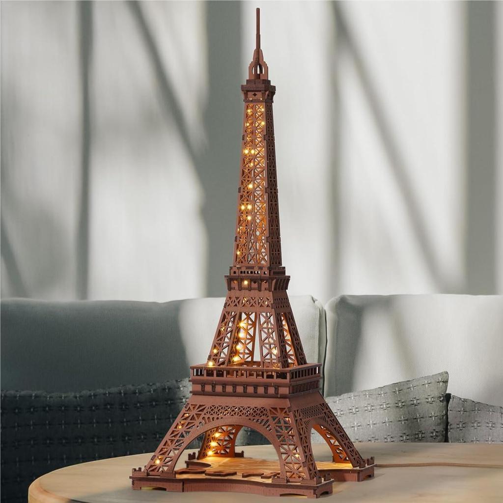 ROBOTIME Rolife Night of the Eiffel Tower 3D Wooden Puzzle TGL01