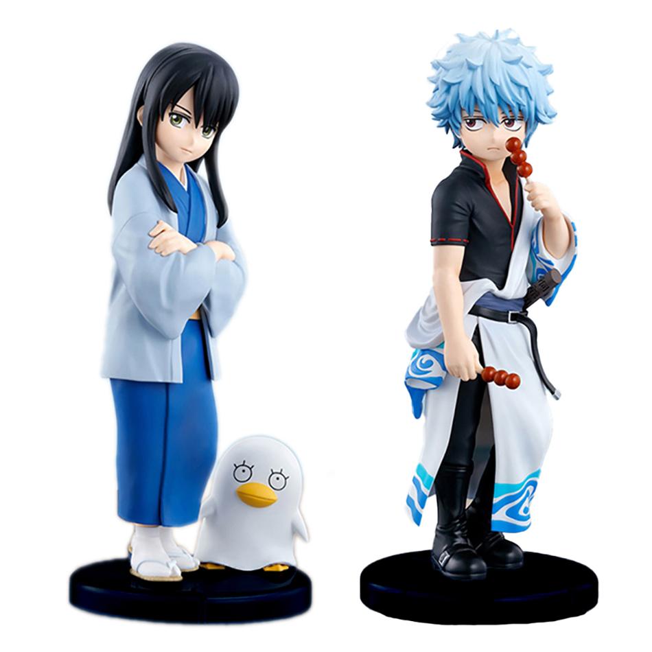 13CM Adokenette GINTAMA Sakata Gintoki&Katsura Kotarou Figure Anime Peripheral Action Model Desktop Decorative Toy Collect Gift