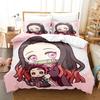 Anime Demon Slayer Bedding Sets Hot Kamado Nezuko  Duvet Cover Set for Teens Girls Cartoon Twin Single Full Bed Linen For Gift