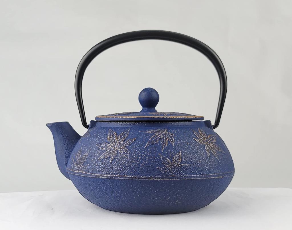 Teapot Iwachu Cast Iron Maple Pattern 0.65L Gold Color EBU