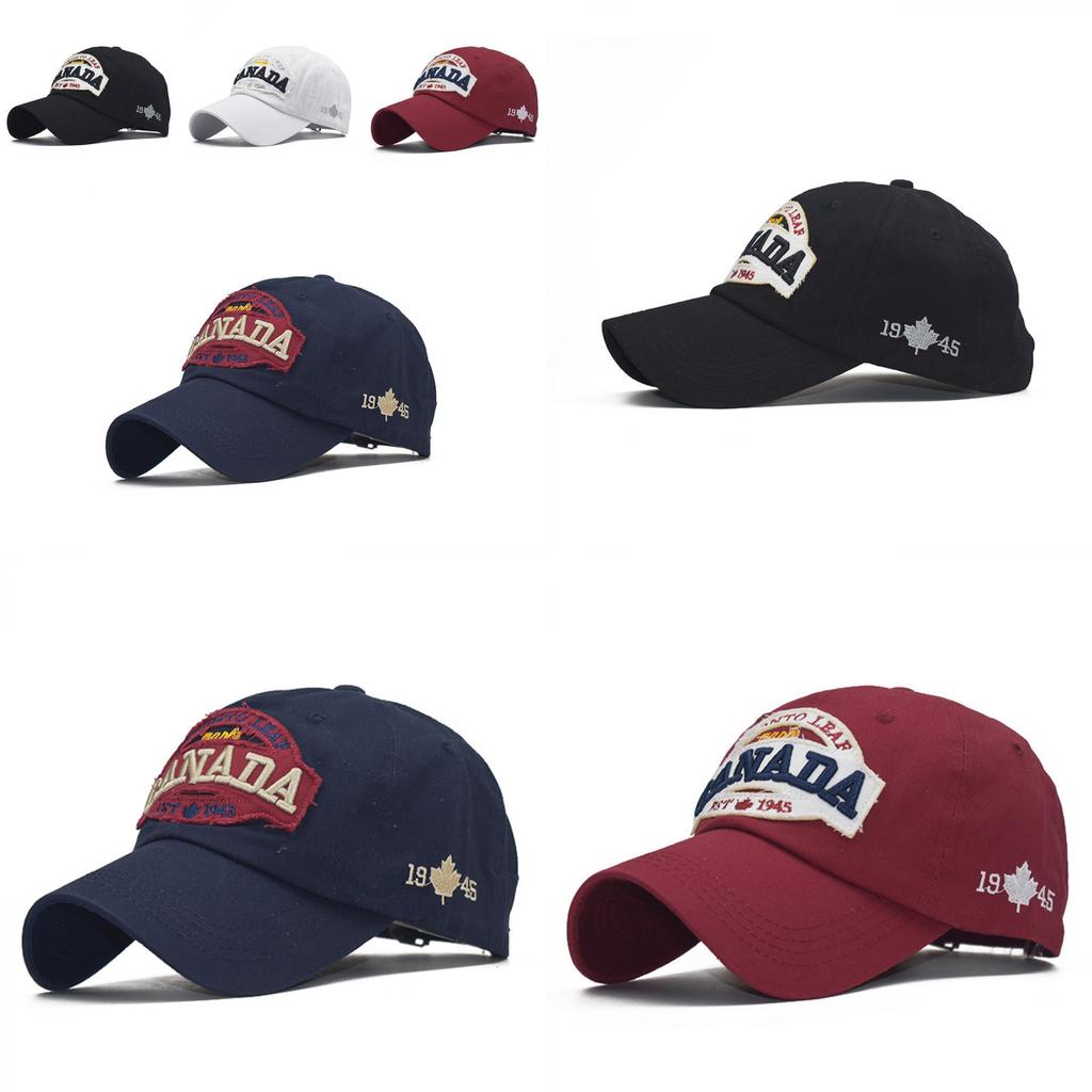 Canadian Letter Baseball Cap Unisex Cotton Duck Tongue Cap Embroidered Logo Sunshade Breathable Warm