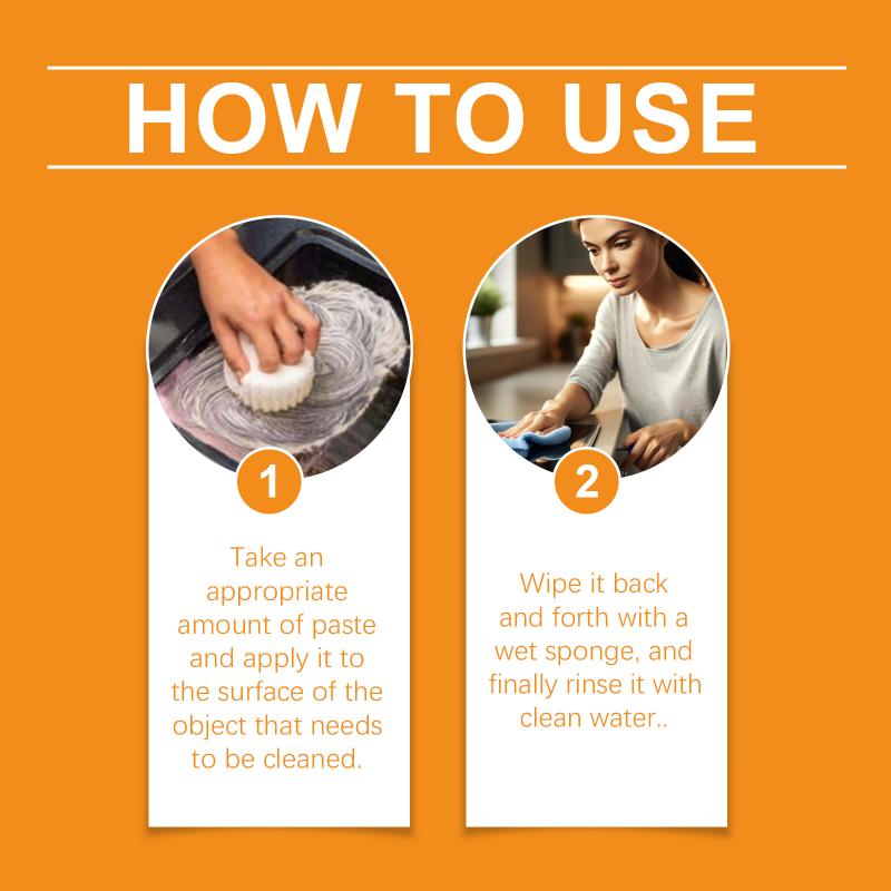 Multipurpose Kitchen Cleaner Cream Polishing Paste Strong Stain Removal for Bathroom Tiles