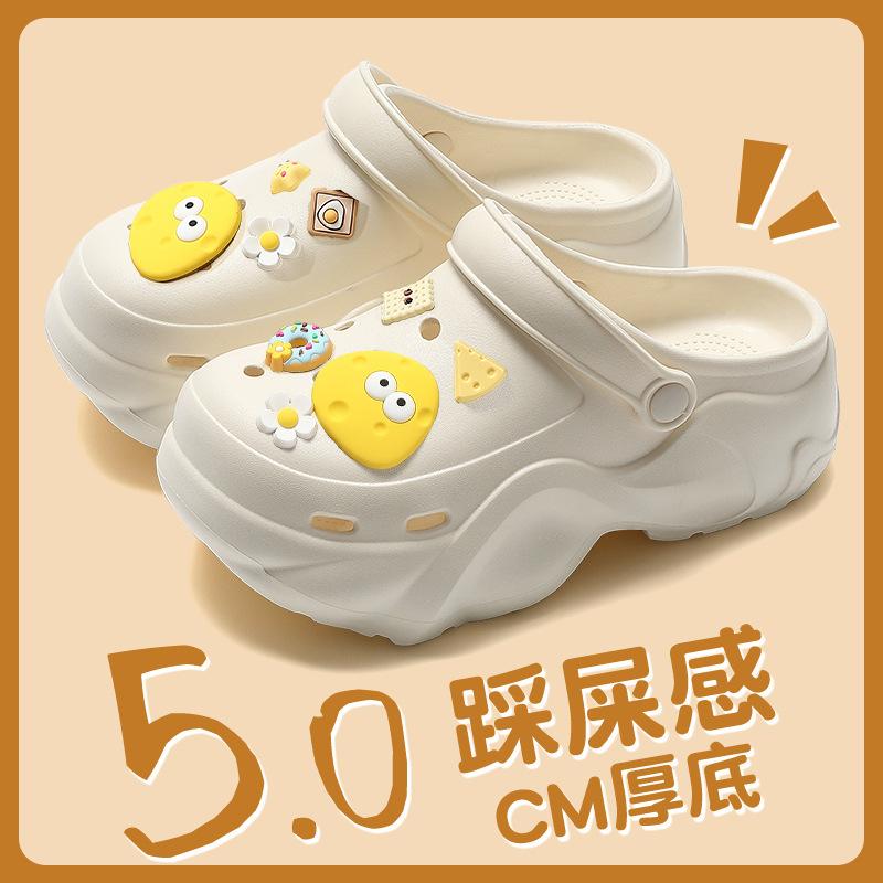 Thick-soled hole shoes summer new outer wear seaside beach non-slip deodorant bag head eva sandals