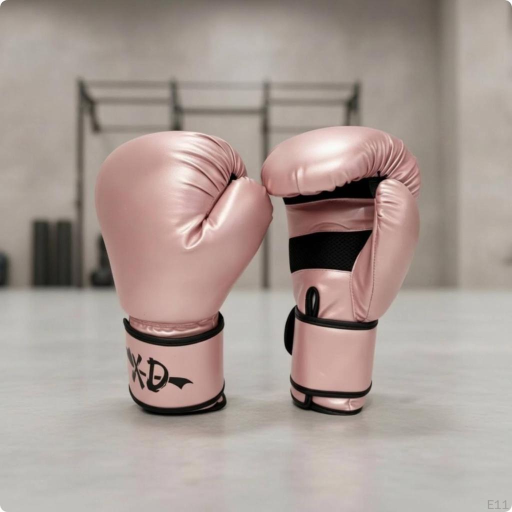 Secure Boxing Gloves with Mesh | Glossy Synthetic Exterior, Padded Punching Surface,