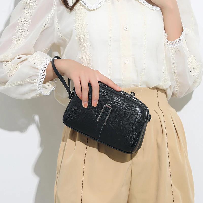Genuine Leather Women's Bag Handbag 2024 Luxury Cow Leather Women Shoulder Crossbody Bag Fashion Female Messenger Small Phone Bag