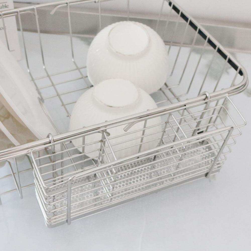 304 Stainless Steel Utensil Holder, Kitchen Utensil Organizer, Knife and Fork Drainage Rack, Kitchen Drainage Basket Accessories, with Hooks