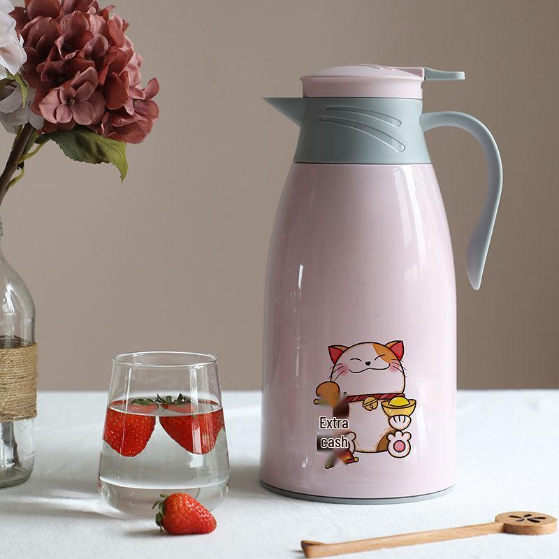 Large Capacity Cat Thermos with Glass Liner - Insulated Kettle for Home and Dorm Use