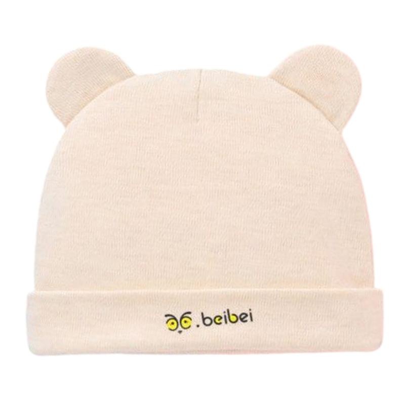Soft & Breathable Fetal Caps Cotton Bear Ear Baby Hat for Newborns Elastic Hat Lovely Infants Bonnet for 0-6 Months