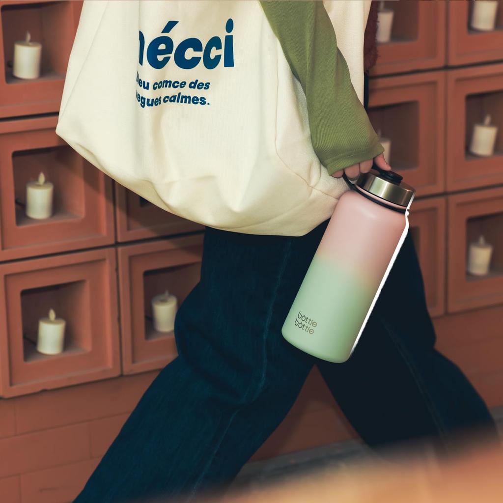 BOTTLE BOTTLE 1 Liter Stainless Steel Water Bottle for Kids, Direct Drinking, Insulated, Double-Walled Wall, Vacuum Insulated, Portable, Outdoor,