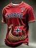 Norway National Football Jersey Men Women Short Sleeve Nordic Viking Style Casual Soccer Tee For Match Daily Street Wear