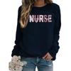 Cross-Border Registered Nurse Women's Round Neck Casual Loose Sweatshirt, European Size